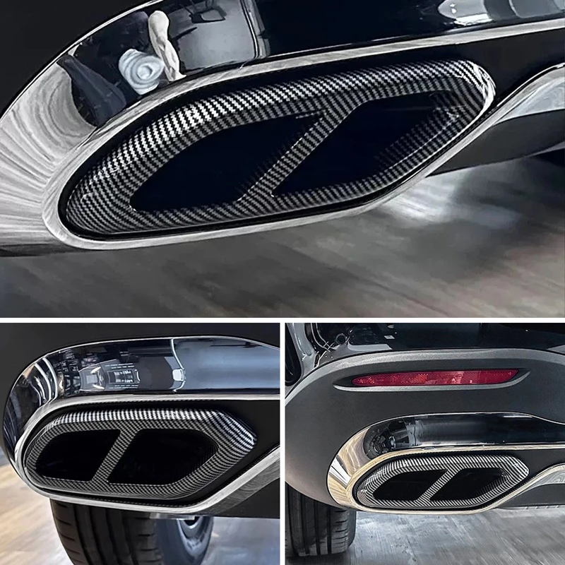 [Ready Stock] For Mercedes X254 / MRA2 Quad Exhaust Tip Frame ABS Carbon Fiber 2PCS