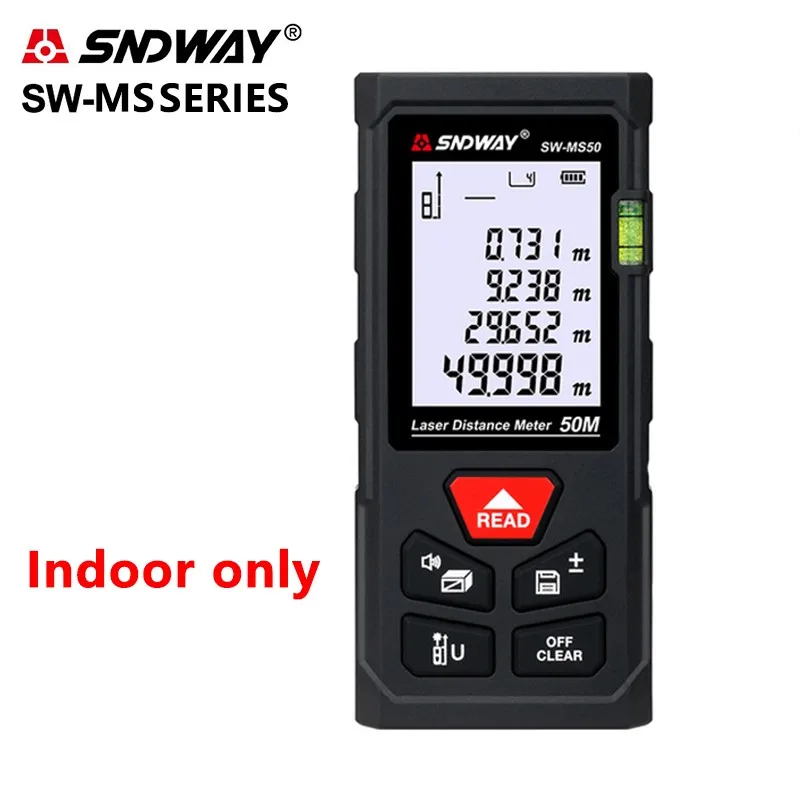 SNDWAY Laser Distance Meter 40M 60M 80M 100M 120M Rangefinder Laser Tape Range Finder Build Measure Device Ruler Test Tool