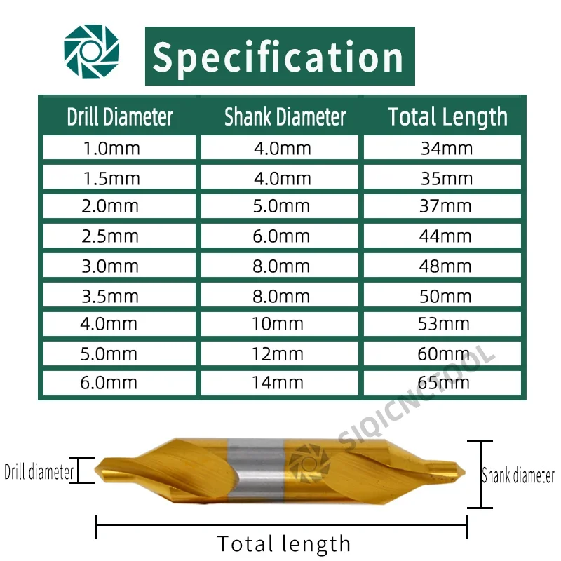 Imagem -02 - Hss-brocas Centrais Combinadas Ti-revestidas 60 Graus Escareadores Ângulo Bit Grupo Broca de Centralização Metal Torno W6542 M35 Pcs 1.05 mm