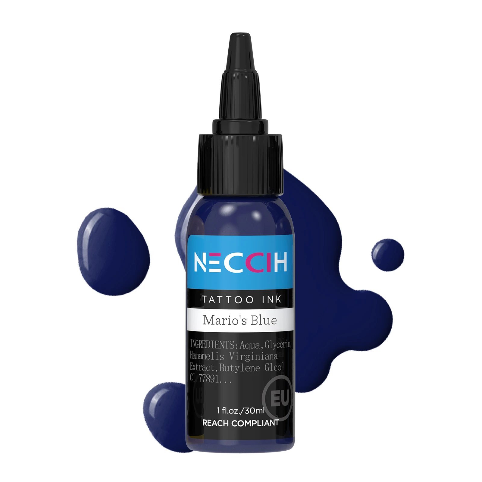 Tattoo Ink Set 5 Bottles (1 Oz Each) Candy Color Ink Set Includes: Blue, Baby Blue, Sky Blue,Lime Green，Sea Foam Green