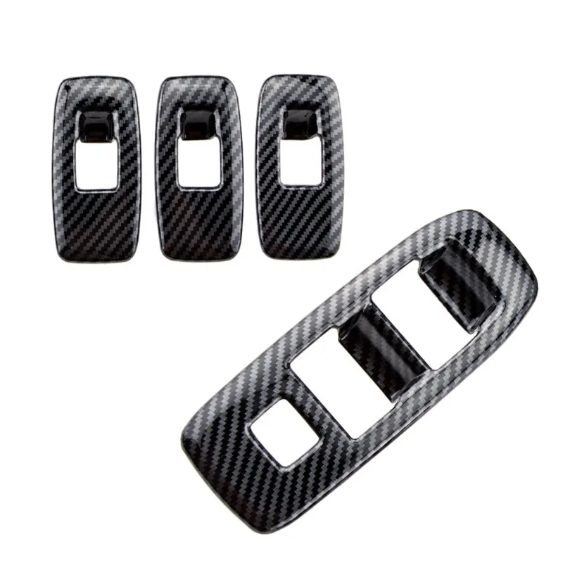 4pcs For Ford Ranger Everest Endeavor 2015 2016 2017 2018 2019 2020 2021 2022 Window Switch Panel Frame Covers Trim Stickers