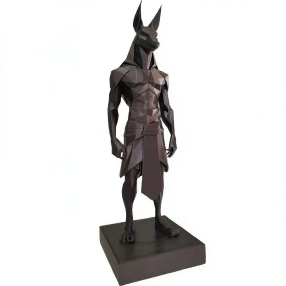 Resin Anubis Figurine Egyptian God Statue 3D Printed Craft Modern Art Ornament Home Office Shelf Desktop Decor Piece