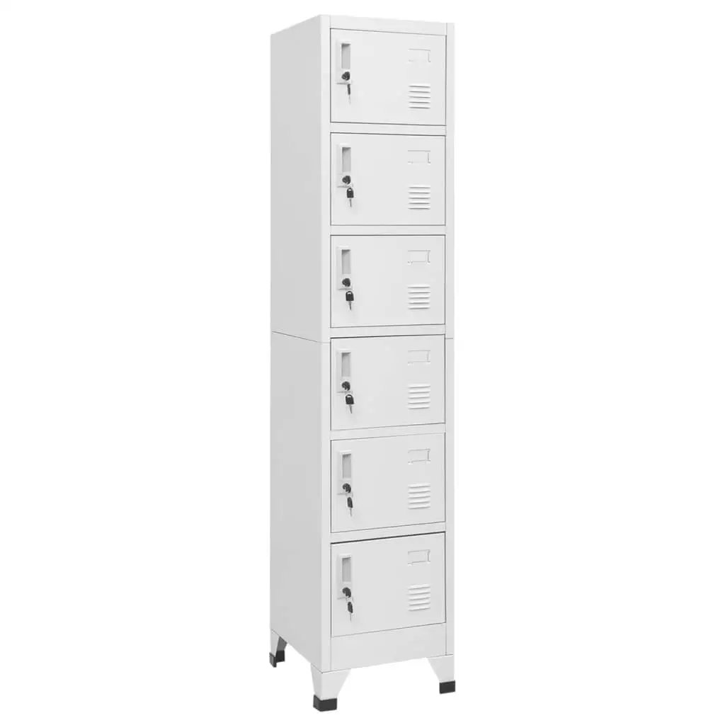 Light Gray Steel Locker Cabinet 15x15.7x70.9 - Stylish Storage Solution