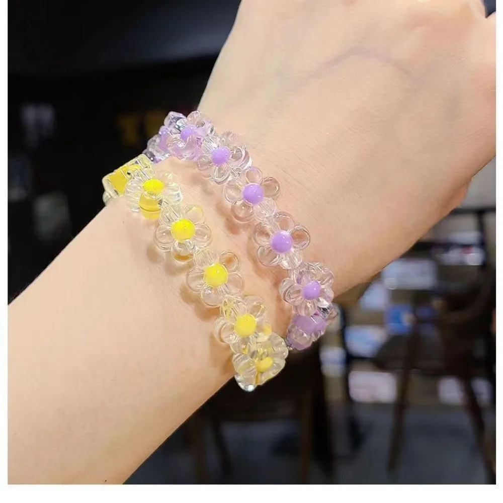 50pcs New 12mm Sunflowers Beads Bracelet Necklace Acrylic Sunflowers Handmade Making Clear Acrylic Jewelry Accessories