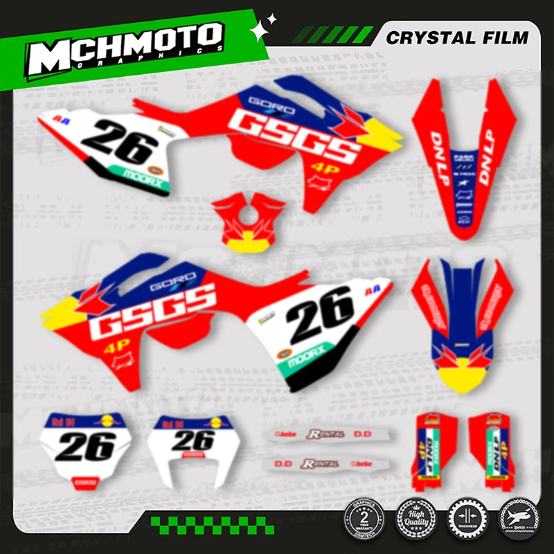 

MCHMFG Custom Team Graphics Backgrounds Decals Stickers Kit For GASGAS 2024-2026 EC MC Motorcycle Decal Sticker 002