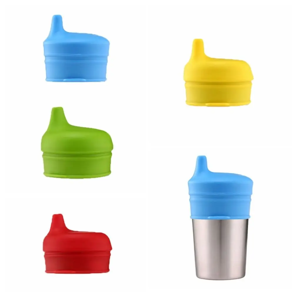 With Protruding Straw Hole Silicone Sippy Cup Lids Leak Proof Stretchable Straw Cup Covers Splash Proof BPA-free
