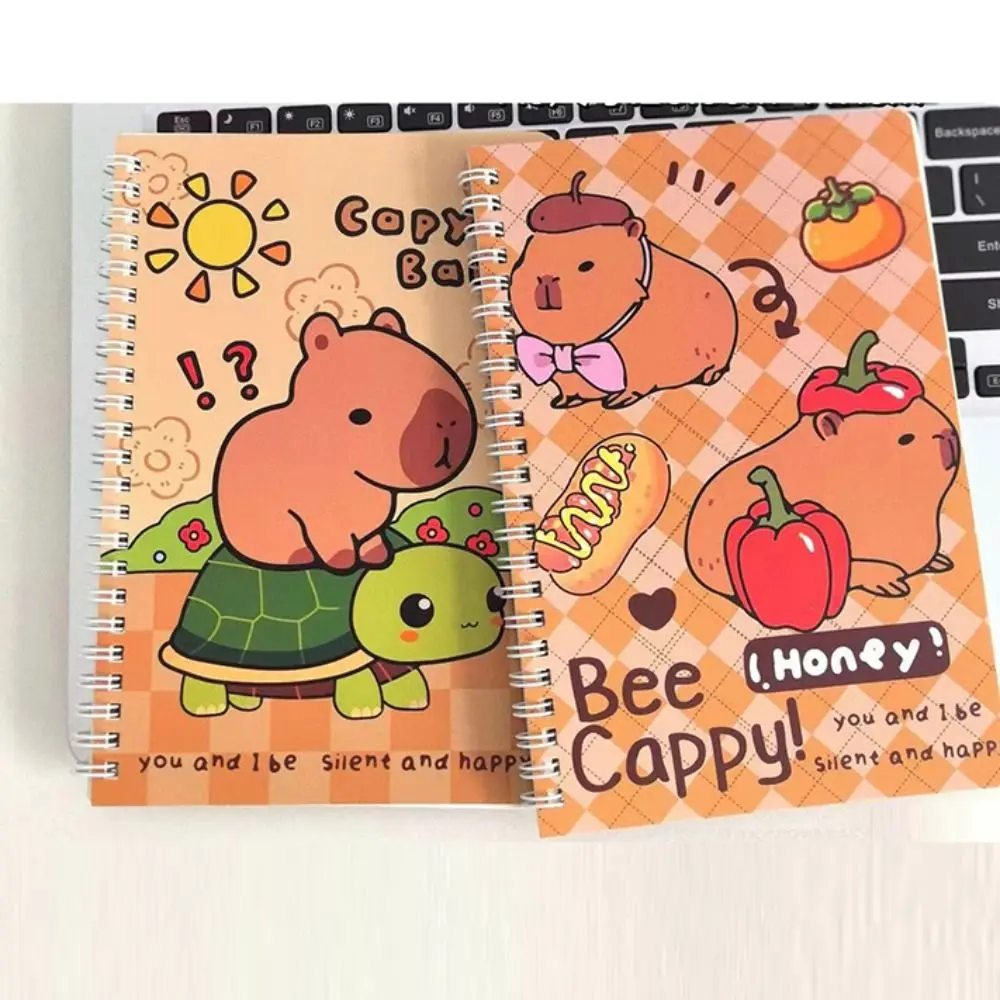 4PCS Creative A5 Paper Capybara Notebook Thickened Internal Blank Page Student Notepad Anime Cute Diary Notebook