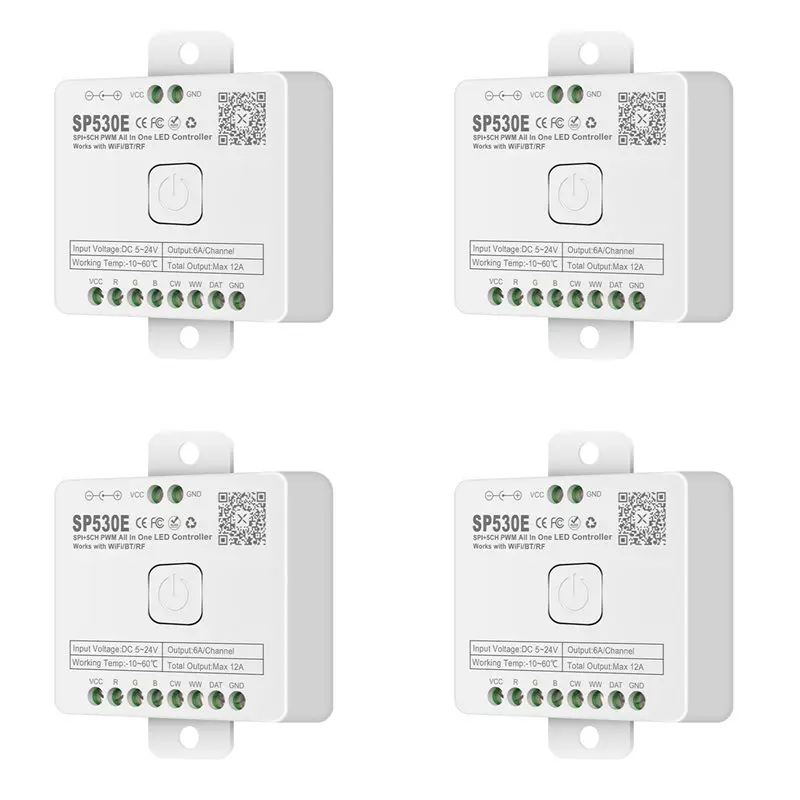 

【SURPISE】4X 12-в-1 Wi-Fi LED контроллер SP530E PWM SPI для пиксельных лент с диммером для светодиодных лент WS2812B WS2811 RGB RGBW с голосовым управлением