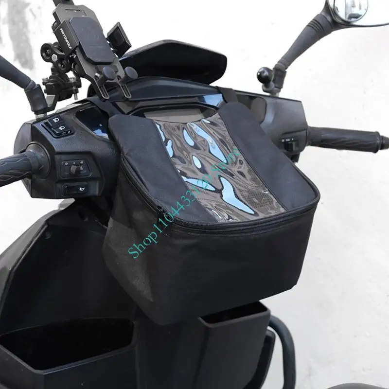 0XXD Polyester Handlebar Mount Bag Water Resistant Construction Quick Installation Multiple Functional Storage Space for Bikers