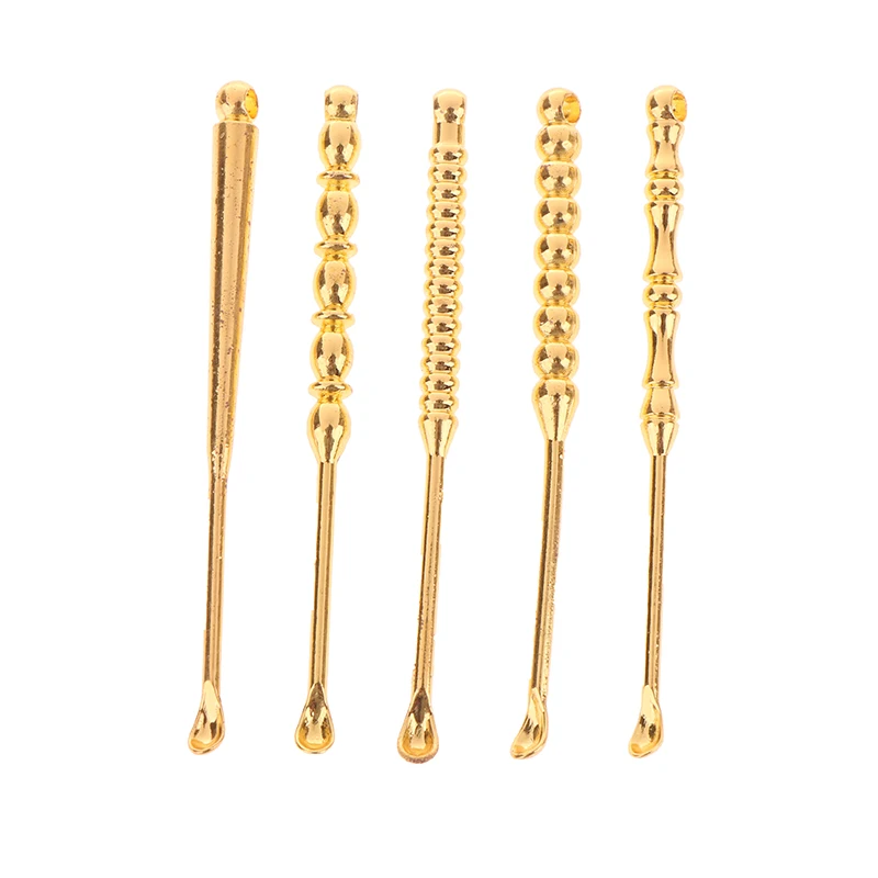 Ear Pick Ear Curette Cleaner Earwax Removal Cleaning Tools Brass Ear Spoon Portable Ear Cleaner Curette Multiple Design