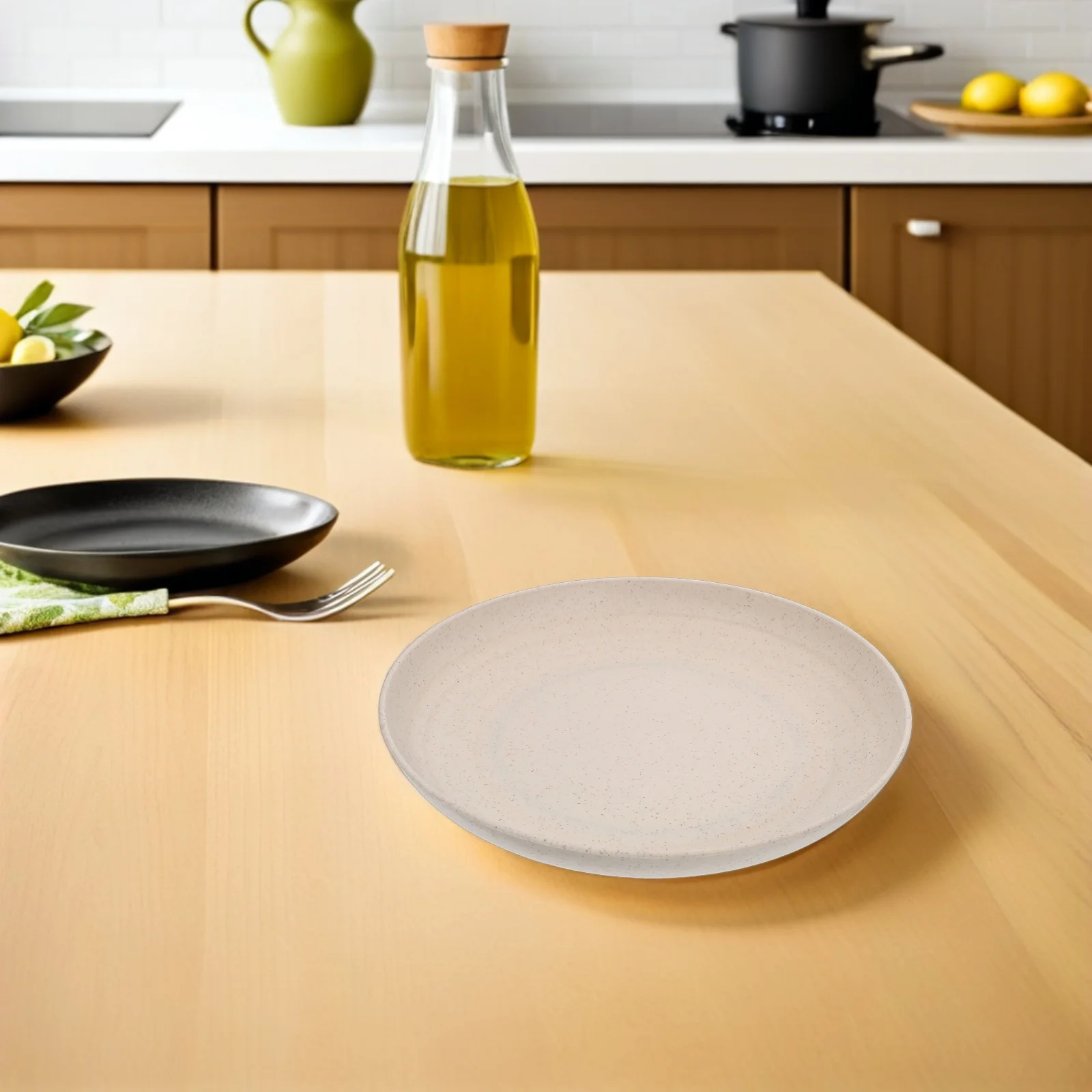 

8pcs Wheat Straw Dinner Plates Unbreakable Deep Reusable Salad Fruit Tray Microwave Safe Camping Picnic Lunch Plates For Family