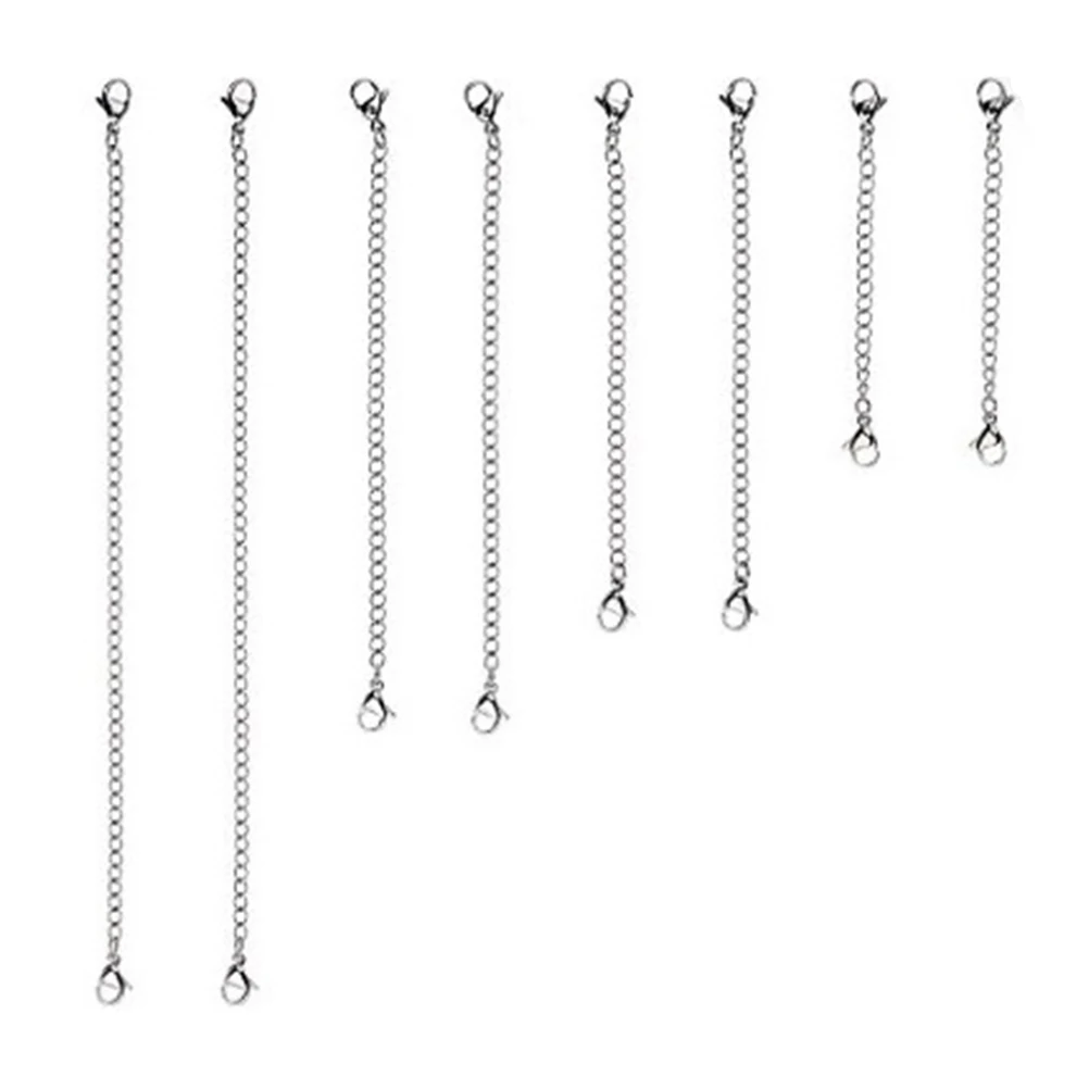 

4PCS Stainless Steel Extender Chain Set 15cm 10cm 7cm 5cm Necklace Bracelet Jewelry Making Supplies Lobster Clasp DIY Findings