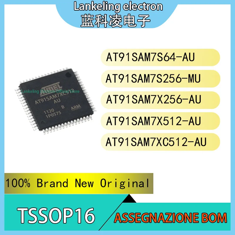 

AT91SAM7S64-AU AT91SAM7S256-MU AT91SAM7X256-AU AT91SAM7X512-AU AT91SAM7XC512-AU 100% Brand New Original Chip IC QFP