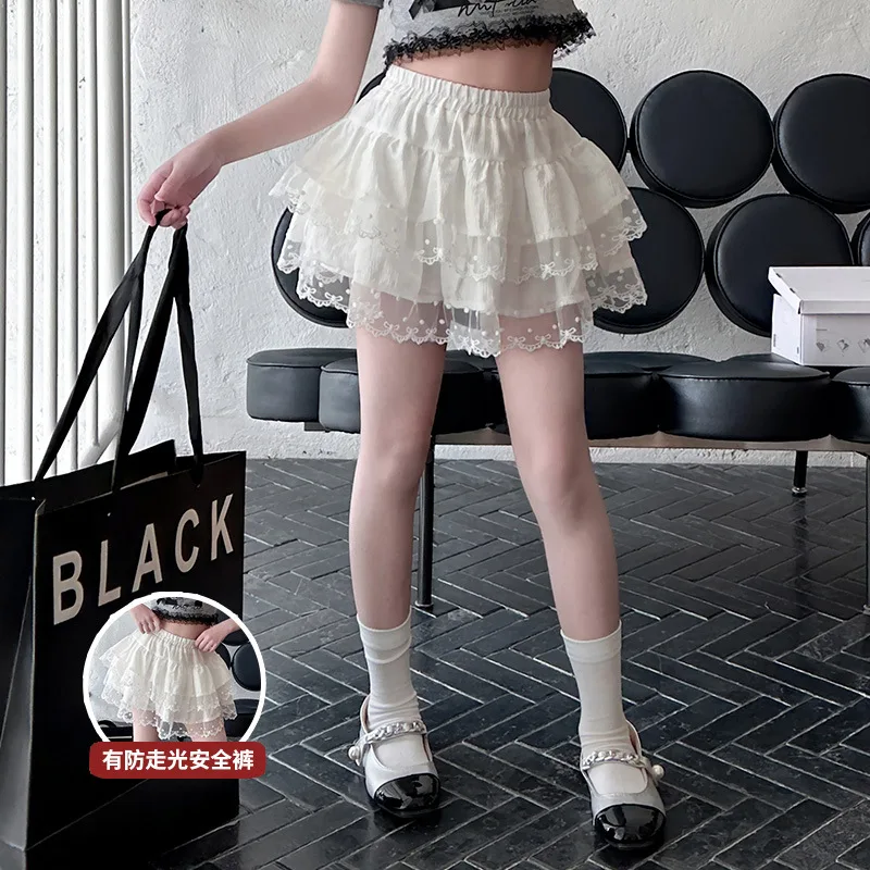 2025 الصيف الأطفال الفتيات الملابس طباعة المراهق 1 قطعة تي شيرت كامل أو الدانتيل قصيرة مطوي الطبقات تنورة 4 8 10 11 12 سنة