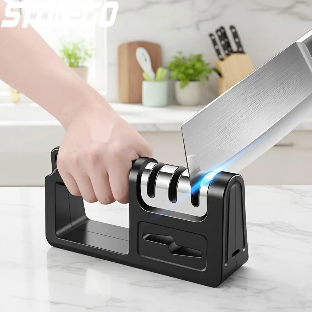 

Многофункциональная точилка для ножей 4-в-1: алмазная, керамическая, из вольфрамовой стали. Профессиональное решение для заточки кухонных лезвий.