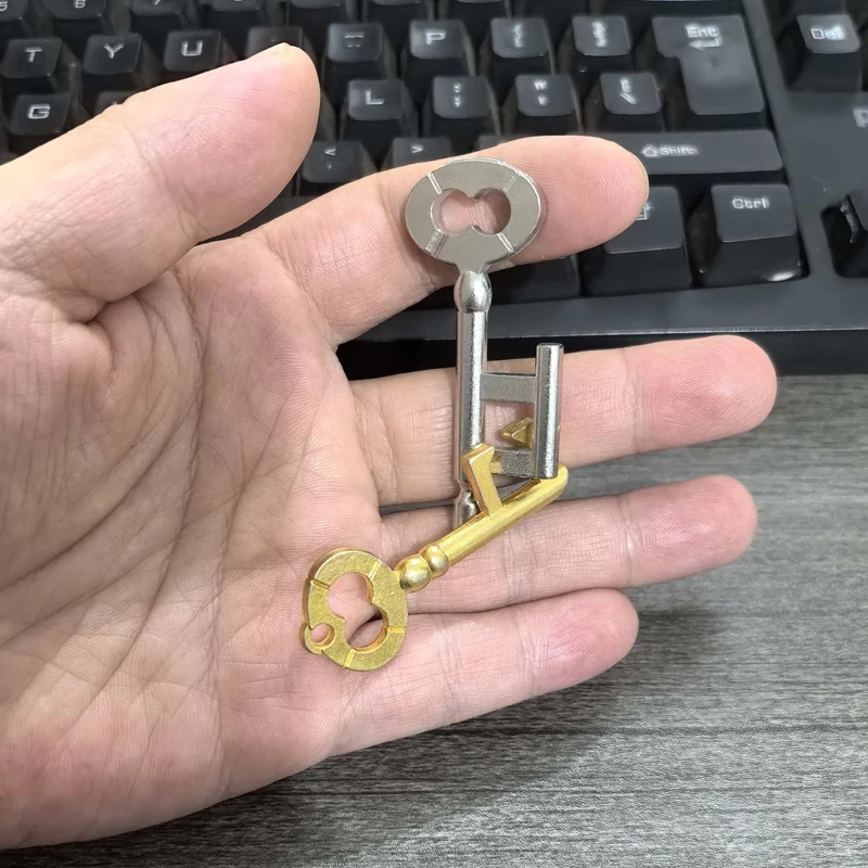 المعادن الدماغ دعابة الألغاز مفتاح الذكاء اختبار المنطق التحدي ألعاب تعليمية تفكيك ألعاب الخدع السحرية الدعامة للأطفال البالغين #5