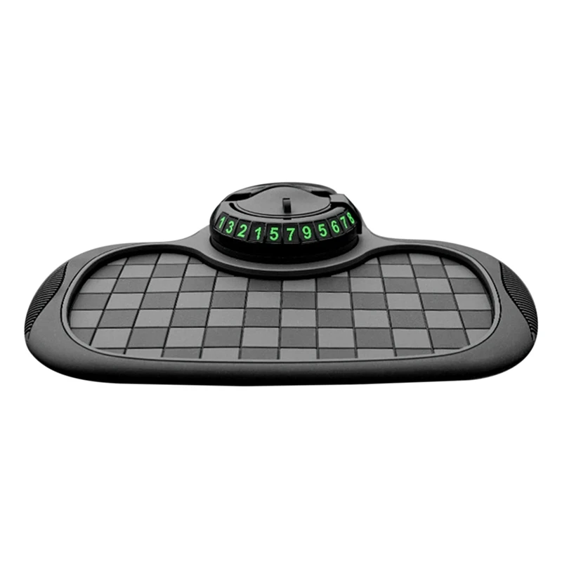 Car Anti-Skid Mat Mobile Phone Center Console Anti-Skid Mat Multifunction Three-In-One Parking Number Plate Holder