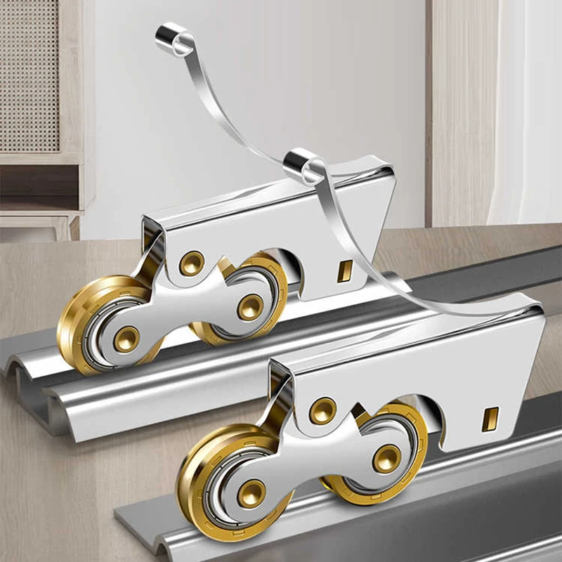 

Wardrobe Sliding Door Bottom Pulley Bearing Single/Double Copper Wheel Kitchen Bathroom Sliding Door Lower Roller Hardware