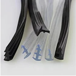 10M doors and windows slot thong Aluminum Alloy fixed glass strip doors and windows three EPDM seal strip Rubber strips
