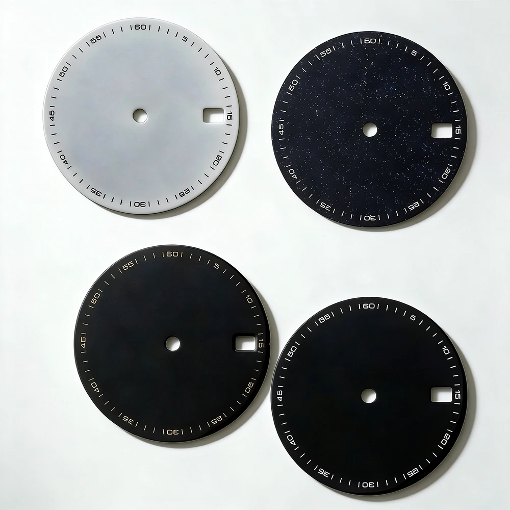 28.5mm Enamel Blue Aventurine Starry Sky Watch Dial NH35 NH36 4R35 4R36 NH34 No Logo Single Date 3/3.8 Crown Mechanical Mod Part