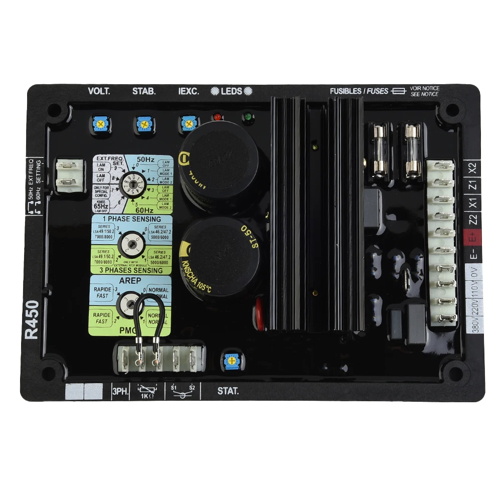 

Single Phase or Three Phase Voltage Sensing AVR R450 for Leroy Somer Generator Sets, Easy Selection Rotary Switch