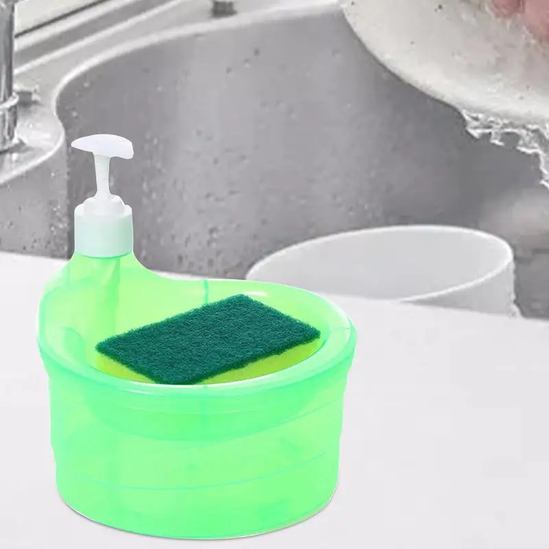 Soap Dispenser Bowl Kitchen Washing Up Liquid Dispenser 2 In 1 Washing Up Liquid Dispenser With Sponge Dish Soap Dispenser And