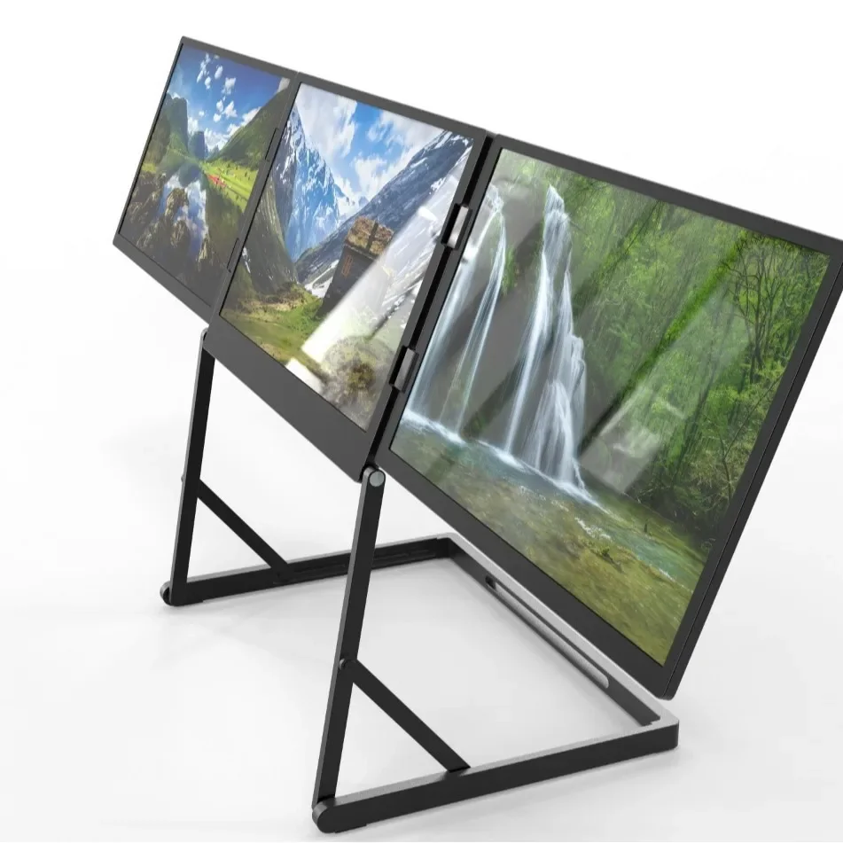 14-inch drag screen, three-screen monitor, foldable computer, multi-screen stock trading, dual-screen split-screen IPS