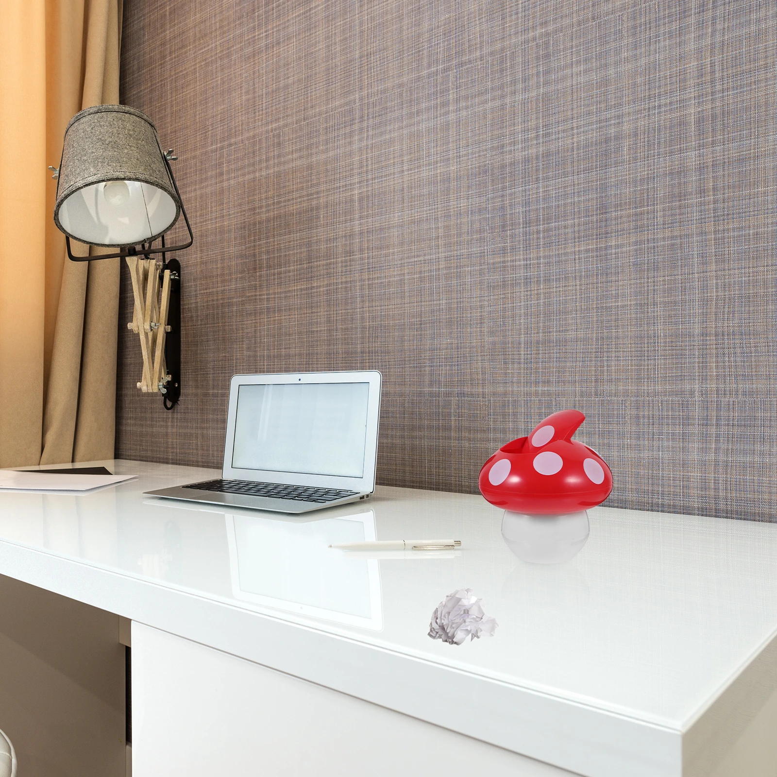 

Adorable Mushroom Shaped Mini Desktop Trash Can with Lid Small Desk Garbage Bin for Bedroom Office Cute Trash Can