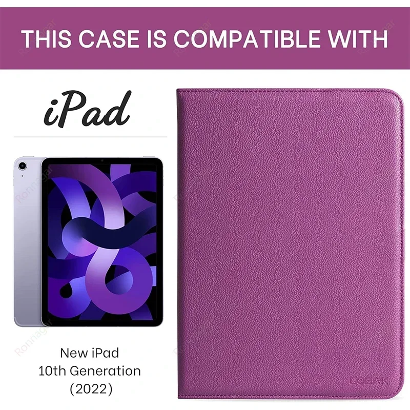 Funda giratoria de 10,2 ° para tableta, Carcasa para iPad Air 2, Air 1, 5. °, 6. °, 7, 8, 9, 2024, 9,7, Pro 11, M4, iPad 2018, 2017, 360