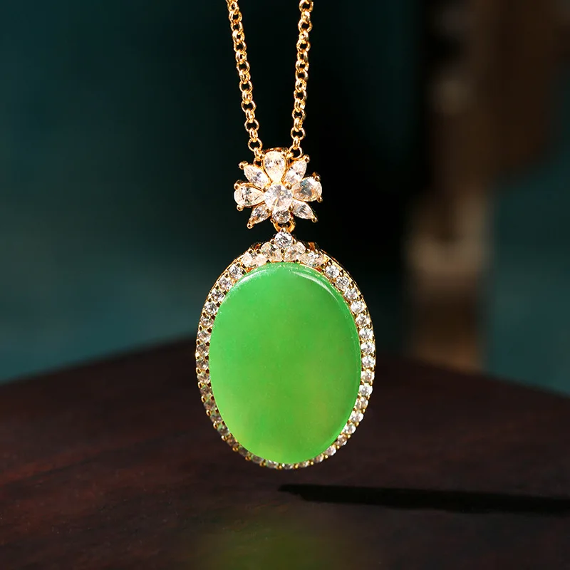 Collier pendentif en argent S925 incrusté de jade, bijoux de mode sculptés à la main, amulette porte-bonheur pour homme et femme, pour la relaxation et la guérison