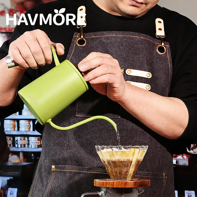 600ml Goose Neck Long Mouth Coffee Pot Stainless Steel Coffee Maker Drip Tea Pot Pour Over Espresso Coffee Kettle Product