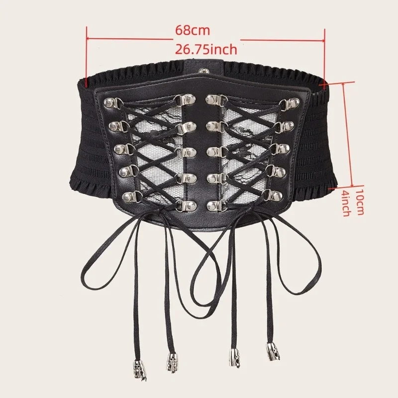 Corset riem tailleband voor vrouwen elastische kostuum taille riem sexy vetersluiting R7RF