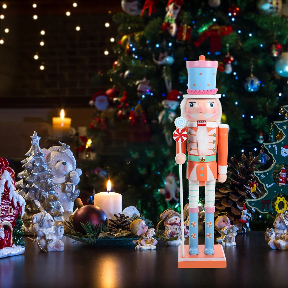 

Christmas Nutcracker Wooden Nutcracker Craft Festive Home Decor Holiday Tabletop Decoration Xmas Ornament