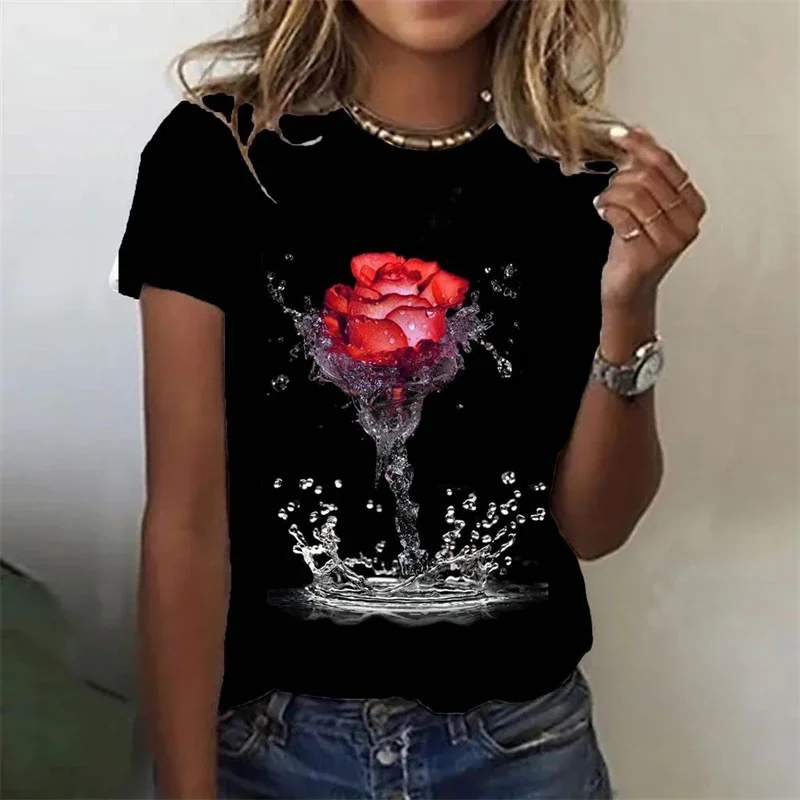 Plus-size women's 180g pure cotton T-shirts, comfortable and soft with unique pattern design that is fashionable and trendy