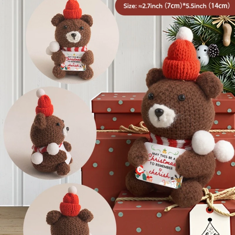 

Новая рождественская кукла, позитивные открытки, поощряющий Санта-Клаус, вязаный настольный орнамент, маленькая кукла