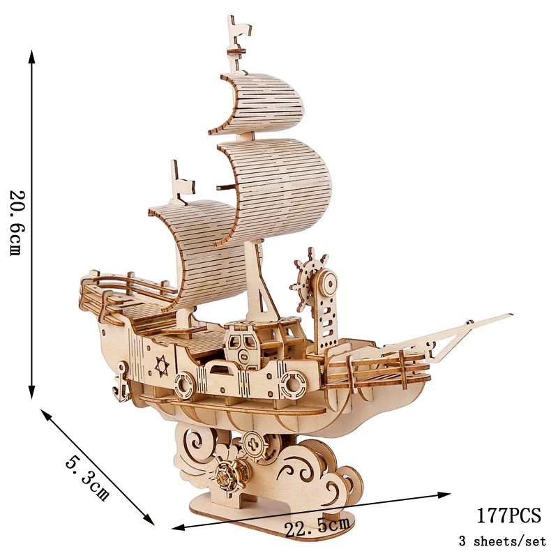 DIY 3D Holzpuzzle Celestia Segelboot Versand Modell Drachenboot Zerstörer Holzpuzzle Spielzeug für Kinder Kinder Home Room Decor