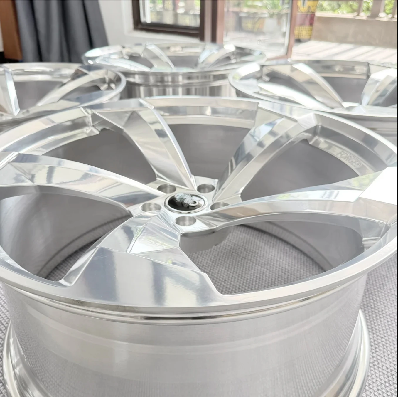For Custom Forged 1-Piece Forged Polished 5 Spoke Wheels 18/19/20/21/22 Inch 5x112 Car Rims for Audi Sport S/RS Models Q7 Q8