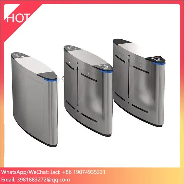 

Electronic Fingerprint Turnstiles Pedestrian Entrance Swing Barrier Gate For Factories & Hotels Wing Gate With Used Flap