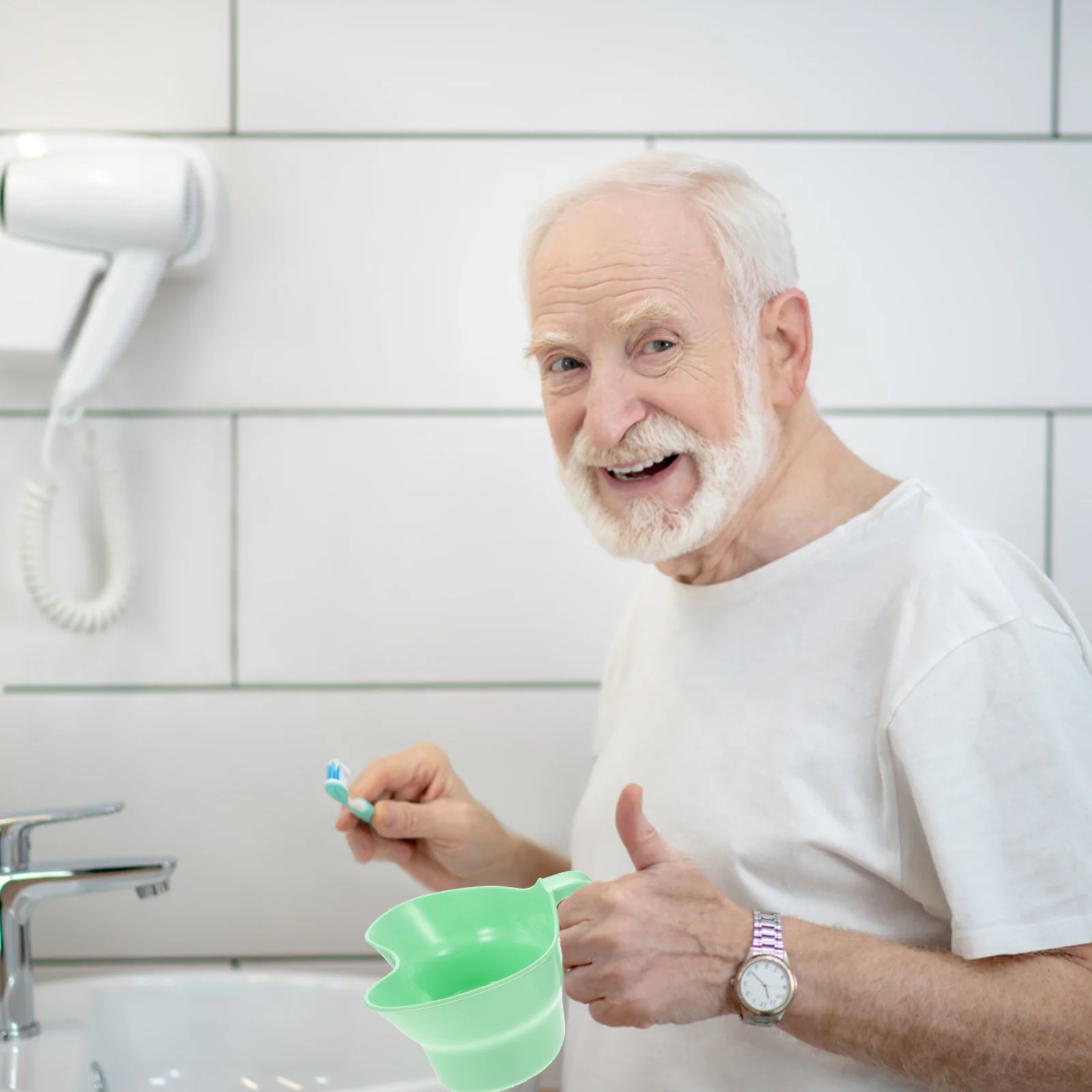 

Household Elderly Plastic Toothbrush Cup Nursing Tool Lightweight Toothpaste Wash Mug Bathroom Hospital Accessory