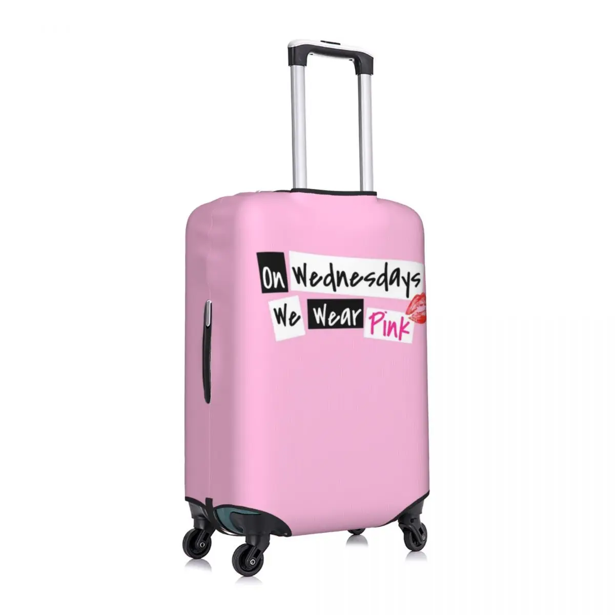 Mean Girls Suitcase Cover On Wednesdays We Wear Pink Cruise Trip Holiday Useful Luggage Accesories Protection