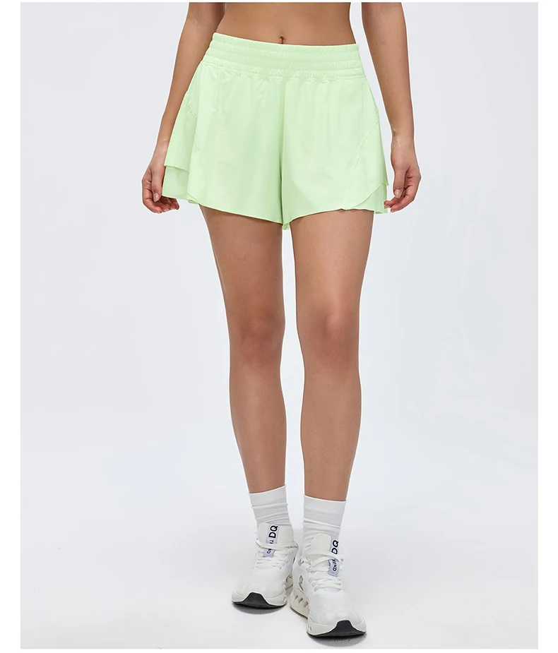 Damen Outdoor-Laufshorts Sommer High-Waist Yoga-Shorts 2-in-1 Gym-Shorts Sportbekleidung Schnelltrocknende Trainingskleidung für Frauen – Detail 8