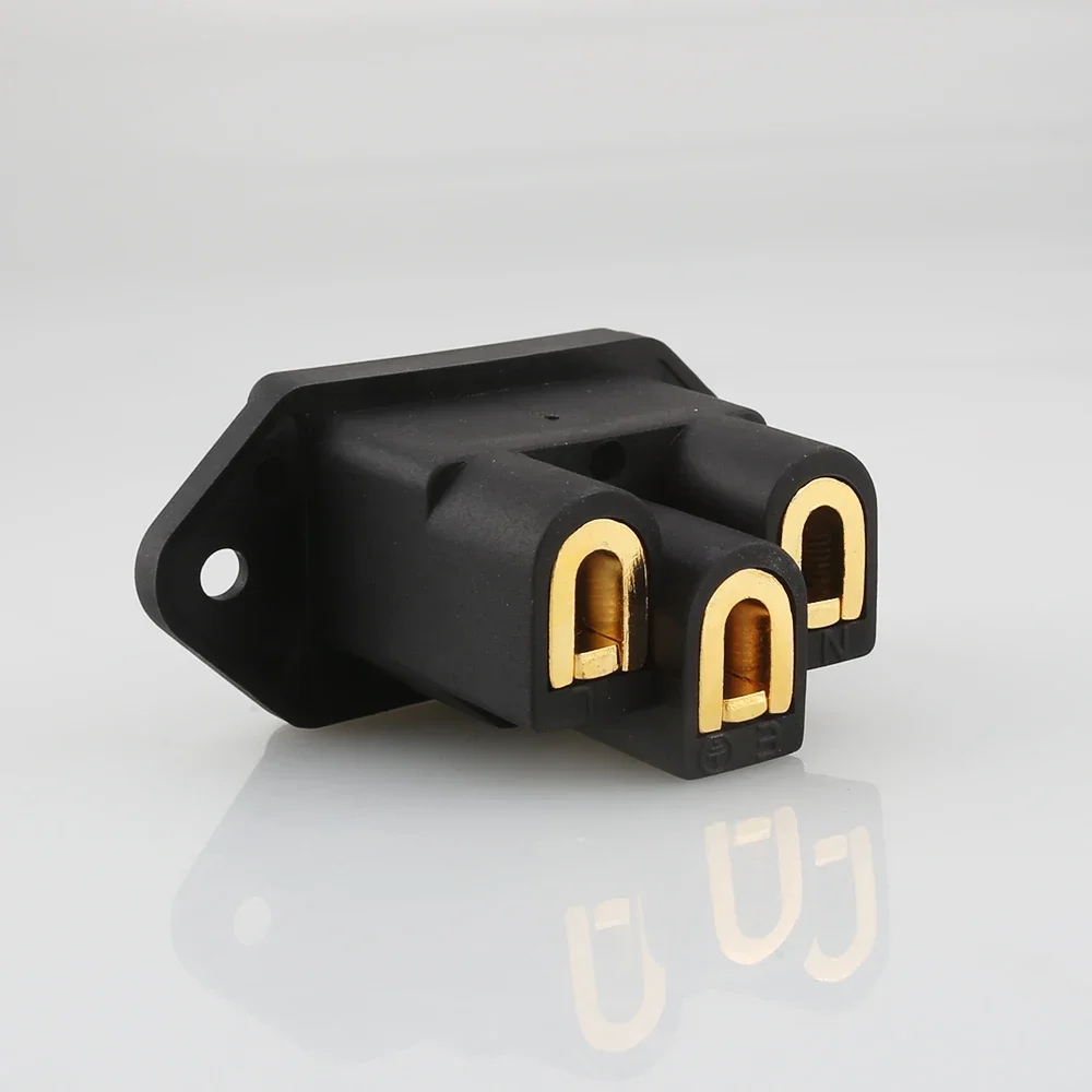 High Quality Viborg VI06BG Pure Copper Gold plated Power Socket Pure Red Copper Audio Grade IEC Inlet Socket