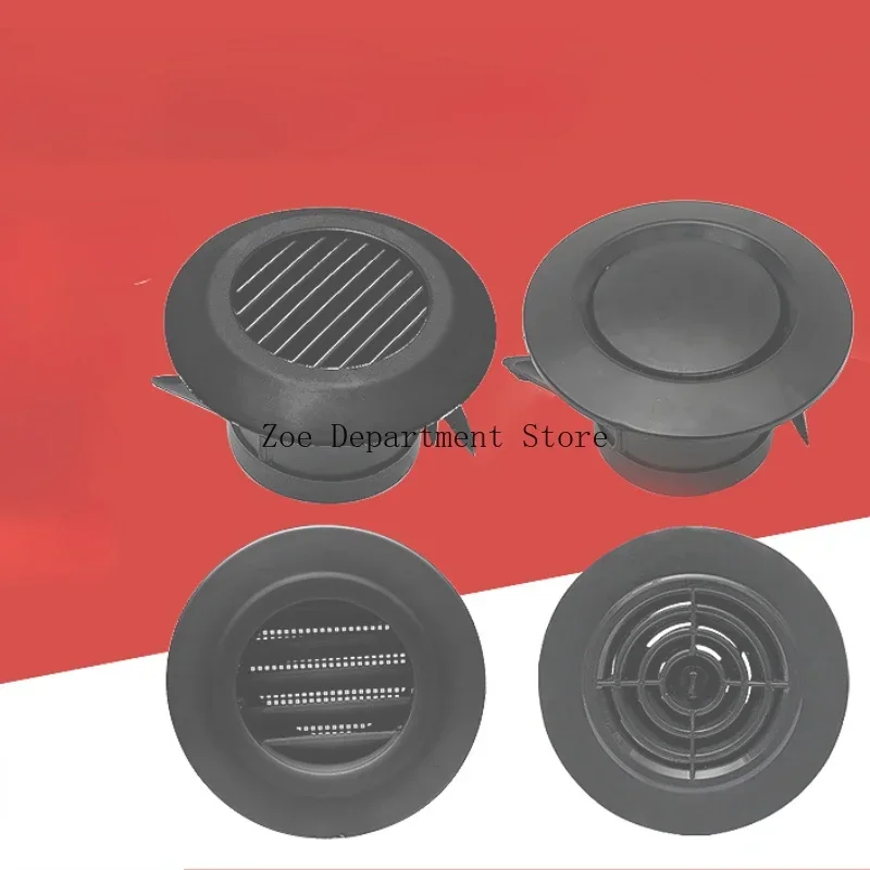 Couvercle de grille d'aération rond en plastique ABS noir, diffuseur de tuyau de ventilation, montage mural au plafond, 1 pièce, 3 ", 4", 5 ", 6", 8"