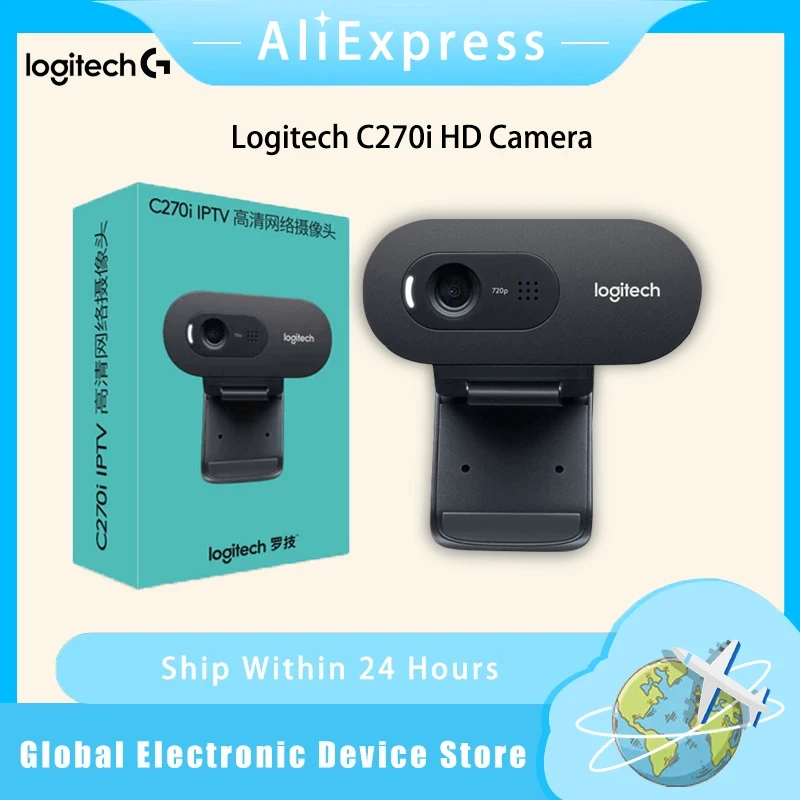 

Logitech C270i HD-камера USB-компьютер, ноутбук, настольная камера, видеовызов, конференц-домашняя онлайн-камера с микрофоном