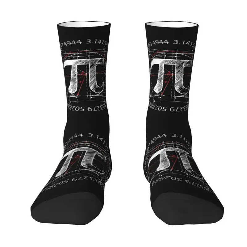 Pi Symbol Line Drawing Mens Crew Socks Unisex Fun 3D Print Math Science Dress Socks