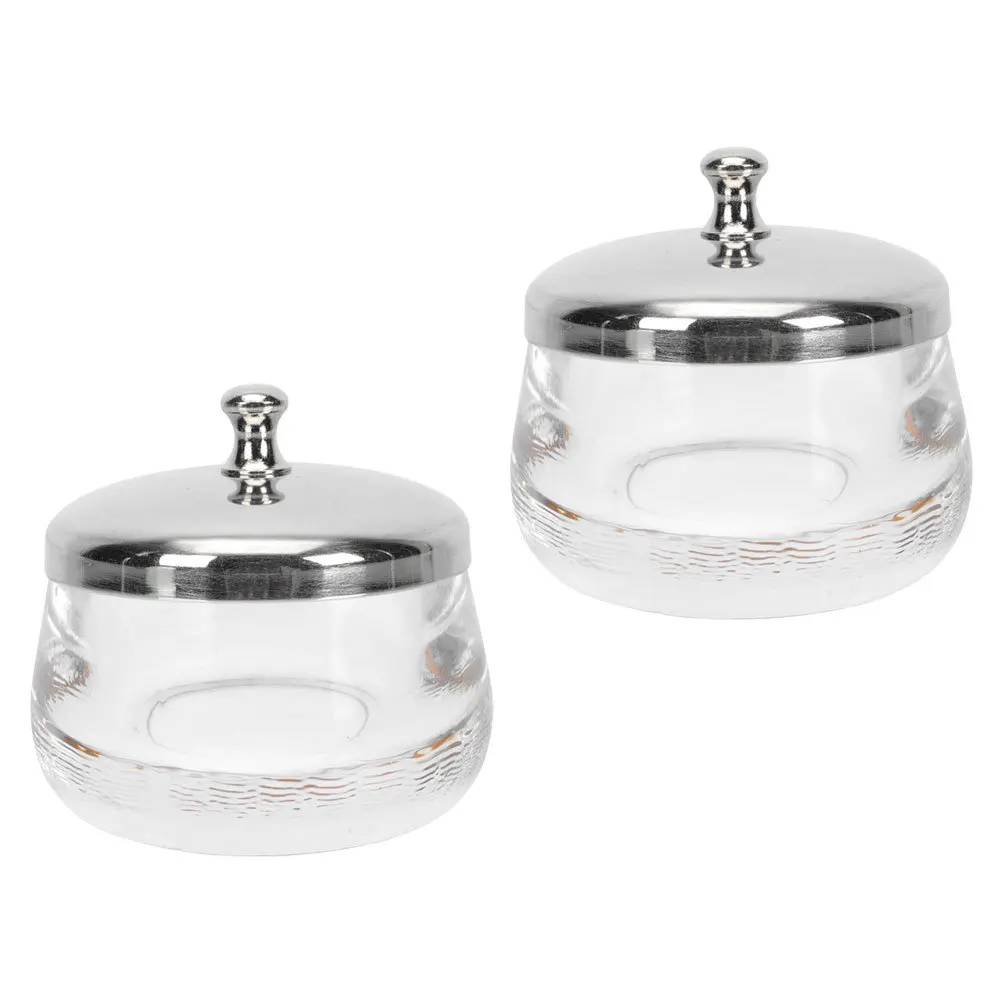 2Pcs Glass Nail Art Liquid Cup Exquisite Design Transparent Durable Mixing Washing Tool for Manicure Enthusiasts