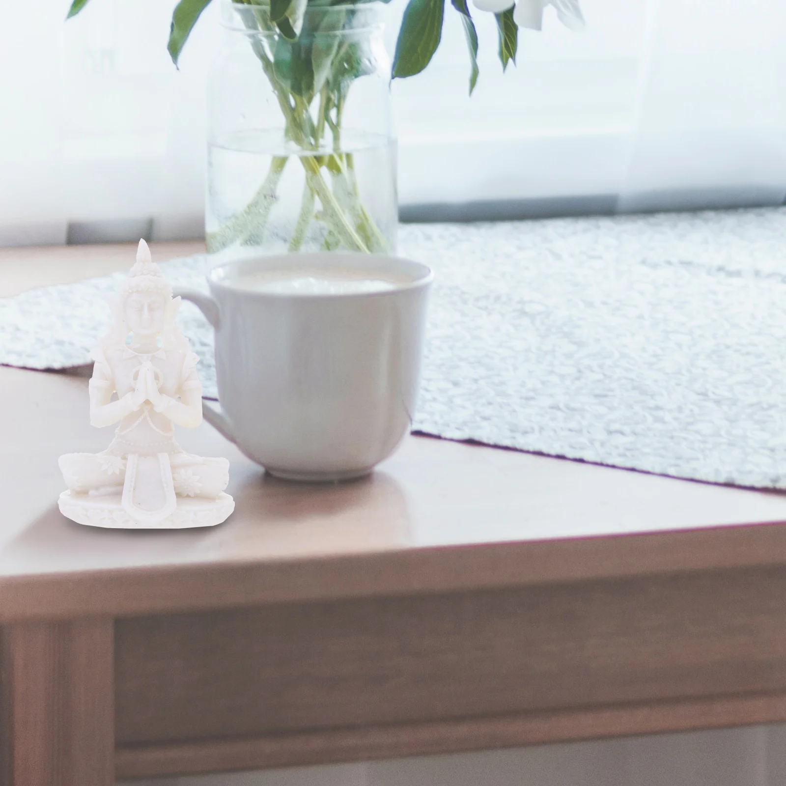 

Buddha Statue Ornament Indoor Hand Carved Sculpture Small Table Living Room Decor Showcase Decoration Religious