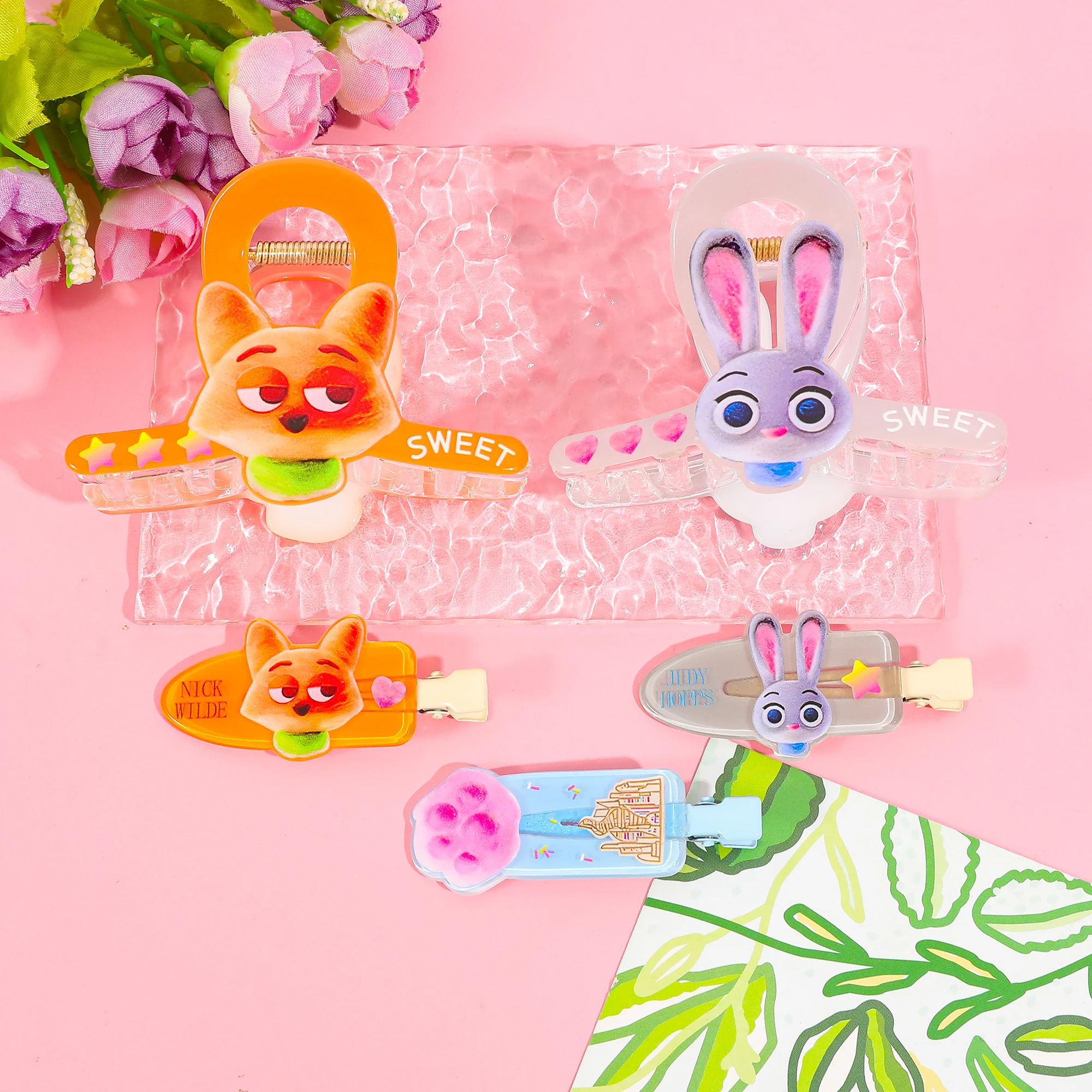 

Новые заколки для волос из серии Disney Zootopia 2, модные универсальные аксессуары для волос, милые украшения для волос для девочек