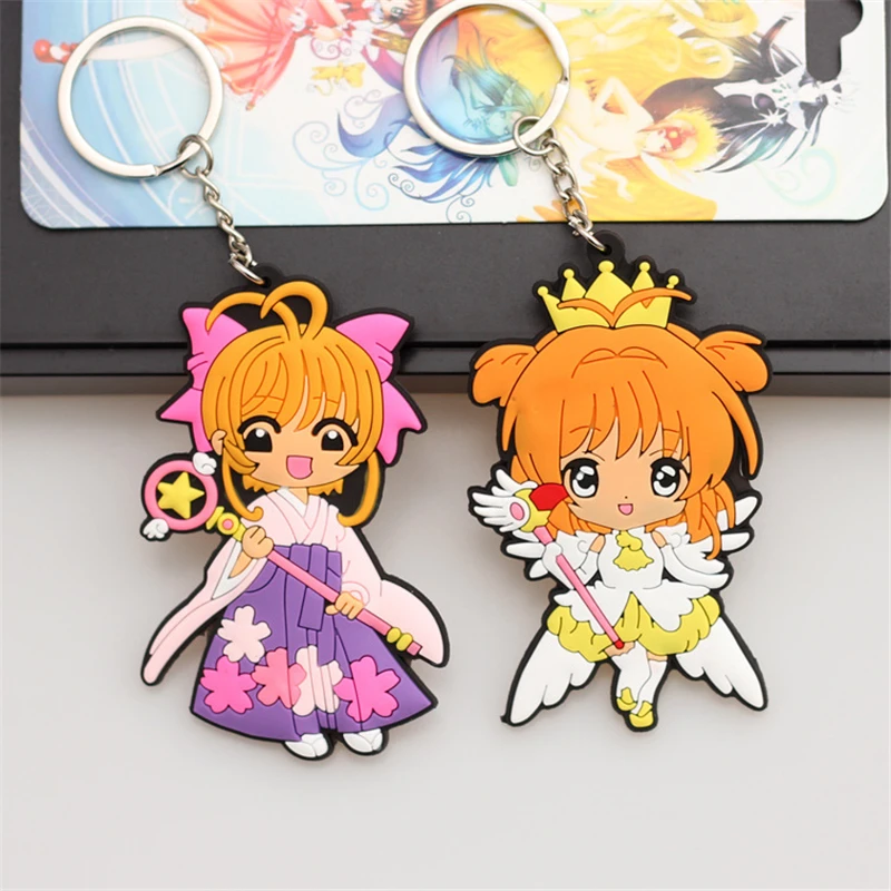 

CCS Cardcaptor KINOMOTO SAKURA Cosplay Soft PVC Keychains Accessories Xmas Gifts