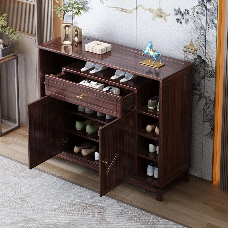 Ebony two-door shoe cabinet, fourth-floor shoe cabinet at the entrance, household porch locker